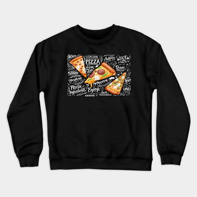 Backboard Pizza Theme Crewneck Sweatshirt by Mako Design 